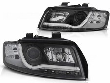 Faro proiettore led light tube nero per audi a4 b6 10.2000-10.2004