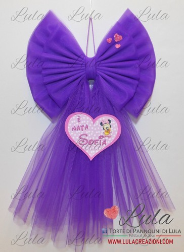 Fiocco nascita tulle - tulle, +