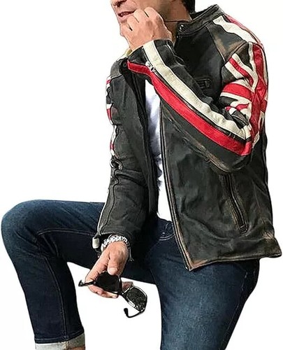 Giacca pelle moto uomo