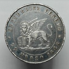 5 Lire 1848 1°Tipo BB+ Colpi