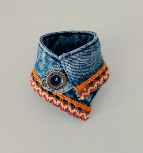 Bracciale jeans azzurro con - bracciale,