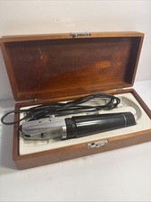 Focometro portatile vintage Bausch & Lomb custodia in legno tabella occhi attrezzatura optometria