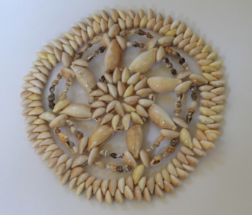 Vintage cowrie shell trivet - vintage,