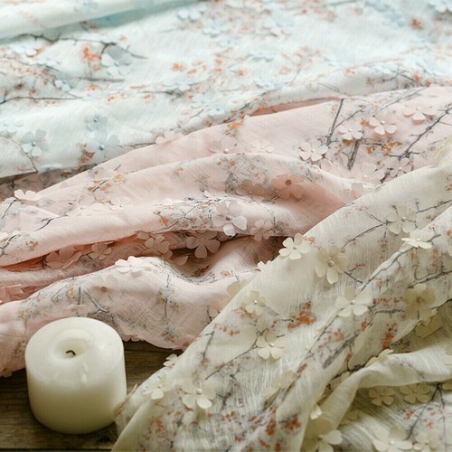 Organza mesh fiori - 1m, tessuto