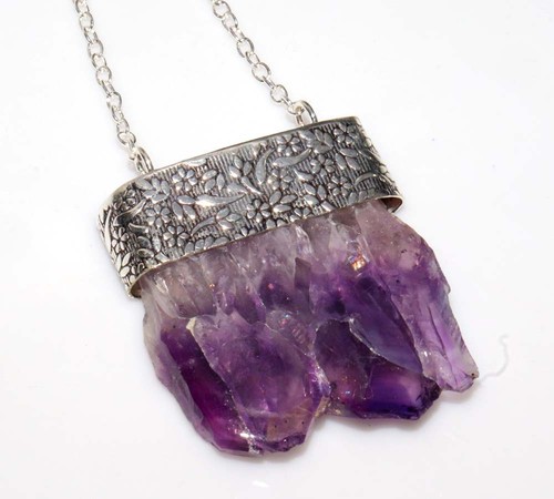 Collana grezza ametista - , dente