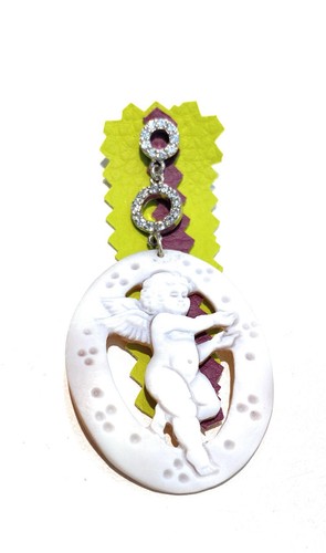 Mono orecchino cameo puttino - orecchino,