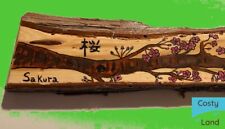 Dipinto a mano su legno naturale di Ginepro Toscano- Ciliegio Giapponese