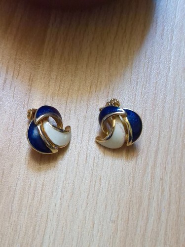Orecchini vintage clip smalto - orecchini,