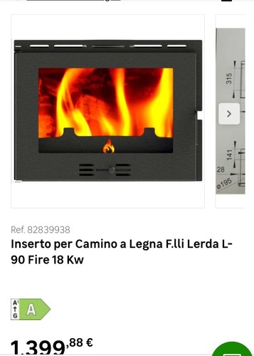 Camino ventilato acceso - , una