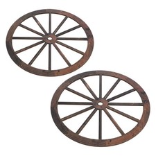  2 ruote decorative in legno per carri, stile vintage, stile western, per feste,