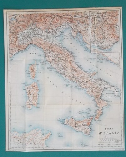 Italia 1883 mappa baedeker - italia,