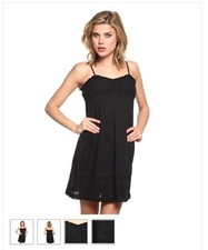 Abito Donna Sicilia con Inserti Pizzo Sangallo - Admas - Nero - TG M/42 - NUOVO