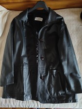 giacca nera in vera pelle uomo