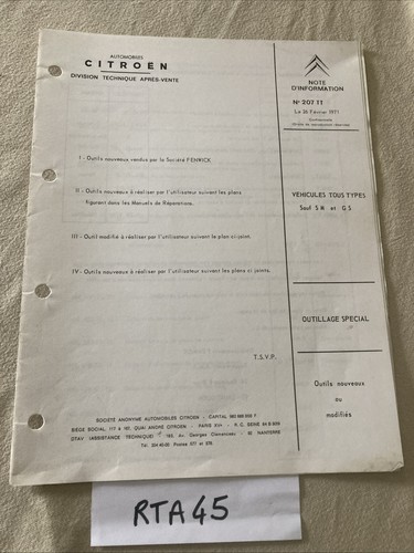 Citroën note information