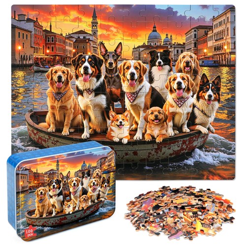 Tramonto cani puzzle per - cani,