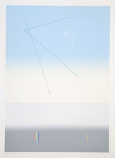 Valentino Vago (1931-2018) Litografia Originale P.A. 1986 Certificato cm 76x56