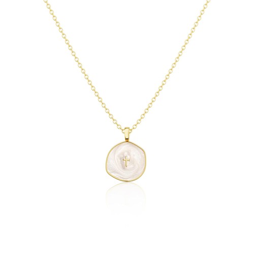 Collana croce placcata oro - , 14