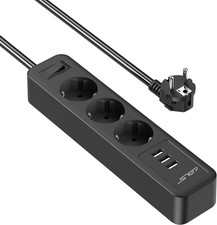 Multipresa USB Ciabatta 3 Prese Con 3 USB, Power Strip Multipresa Elettrica USB 