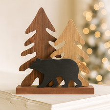 Statuina orso in legno vintage