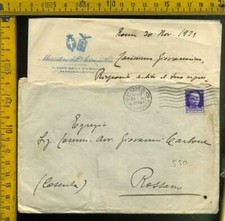 Regno Aviazione Militare Busta con Testo Roma Ministero Rossano mf 550