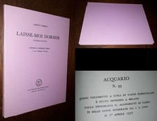 Laisse-moi dormir, Albino Pierro, 1°Ed. All'insegna del Pesce d'Oro Scheiwiller
