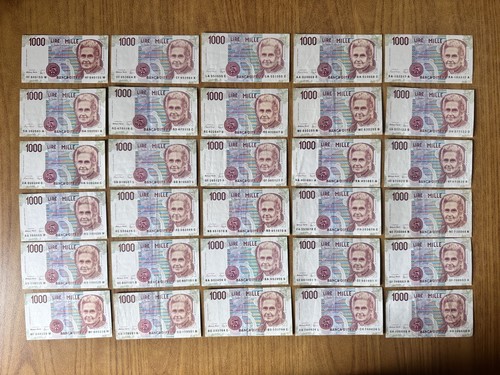 Lotto banconote lire 1000 - lotto, 30