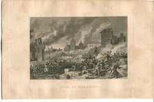 H65 - Litografia dell'assedio di Saragozza  guerra indip. spagnola (1807-14)