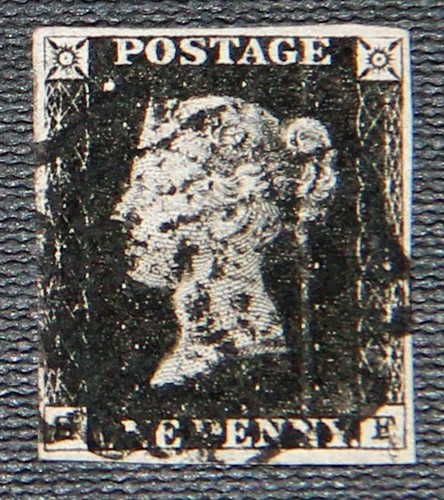 1840 penny nero 4 - qv,