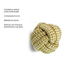 GIOCATTOLO PER CANI PALLA A FORMA DI CORDA 8 X 8 CM GIOCO E ADDESTRAMENTO