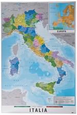 Cartina Italia Fisico Politica 61 x 91,5 cm Poster Cartina Geografica Italia