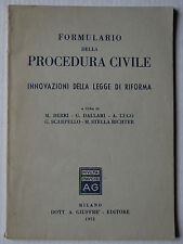 (PRL) ANTIQUE BOOK RARO 1951 LIBRO FORMULARIO PROCEDURA CIVILE LEGGE RIFORMA RAR
