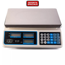 Bilancia elettronica digitale da banco professionale 40kg divisione 2g 7 memorie