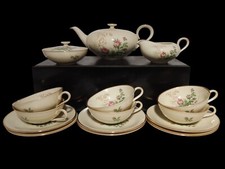 VINTAGE SERVIZIO DA TÈ IMPERO PORCELLANA HEINRICH &CO SELB BAVARIA ROSA CANINA