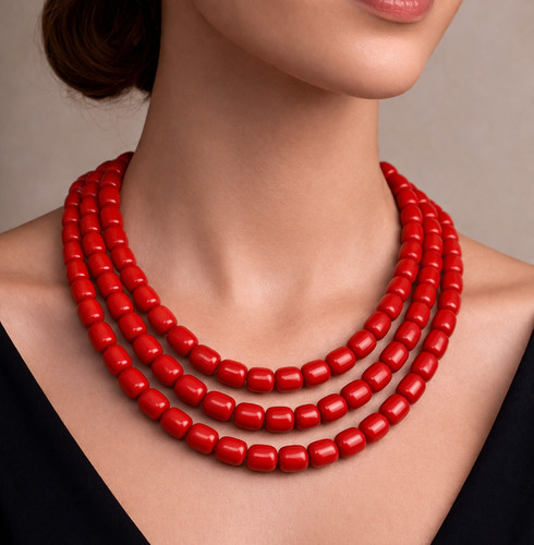Collana fili con perline - con, a