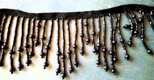 FRANGIA NERA in perline  *  elegante passamaneria decorazione finitura