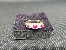 fedina inglese inizio 900 oro brillanti e rubini