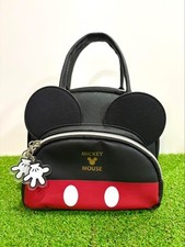 Eccellente++ Borsa a mano nera Topolino kawaii piccola Disney fuori produzione