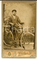 1890 ca Area di BRESCIA Ritratto di Vittorio MAGGI con la bici *Foto CDV