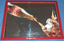 QUADRO SPECCHIO PUBBLICITARIO Vintage COCA COLA Design BOTTIGLIA VERSA BICCHIERE