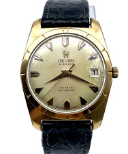 HEVER Orologio Uomo Svizzero Automatico Vintage Placcato Oro (G10) Eta 2452