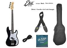 EKO VPJ280 BLACK BASSO ELETTRICO tipo Precision Jazz BASS BORSA Tracolla Corde