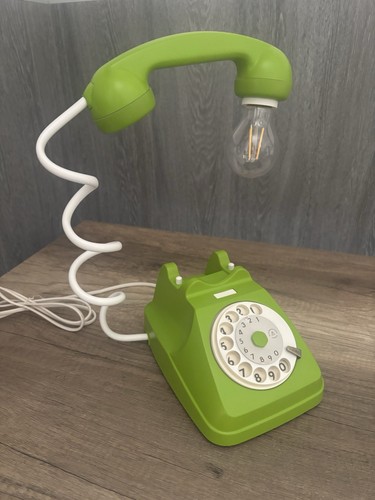 Telefono lampada retró - telefono, verde