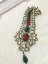 Spilla turbante IJS verde e rosso - Nuova con scatola.