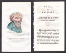 1820 Bastiano da Sangallo pittore pittore Italia ritratto incisione su rame incisione