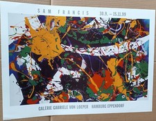SAM FRANCIS STUPENDO MANIFESTO MOSTRA DI GALLERIA.