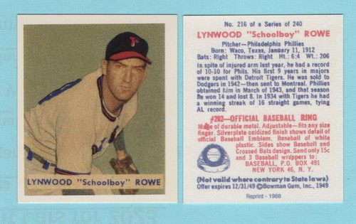 1949 bowman baseball - bowman, ristampa