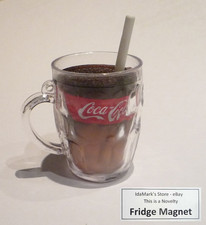 PEPSI Tazza Vetro Cola Manico Edizione Limitata FRIGO MAGNETE Novità 1,5" Blu Carino