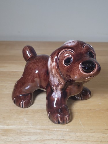 Statuina cane marrone vintage