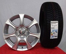 CERCHI IN LEGA 16 ORIGINALI ALFA ROMEO GIULIETTA + GOMME TERMICHE 205 55 16 NEVE