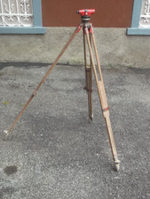 TREPPIEDE VINTAGE LEGNO SUPPORTO EPOCA FARO TEODOLITE LIVELLA ERTEL BNL GERMANY
